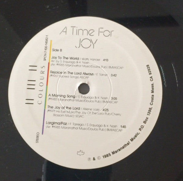 Steve Erquiaga / Wayne Brasel / Kenneth Nash : A Time For Joy (Reflections In Guitar) (LP, Album, EMW)