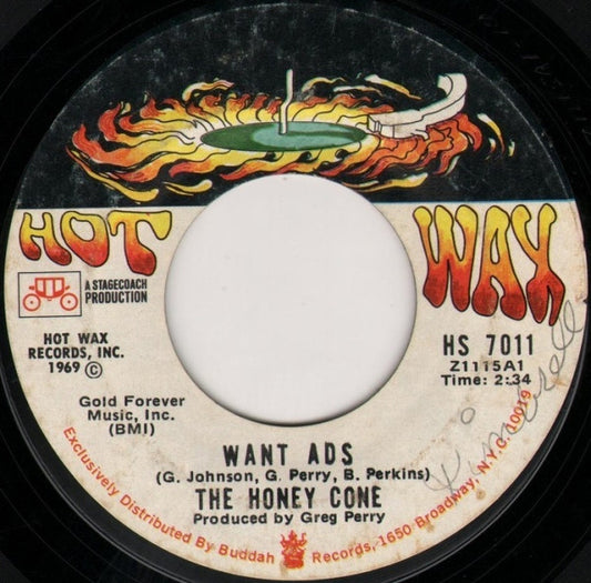 The Honey Cone* : Want Ads / We Belong Together (7", Single, Styrene, Ter)