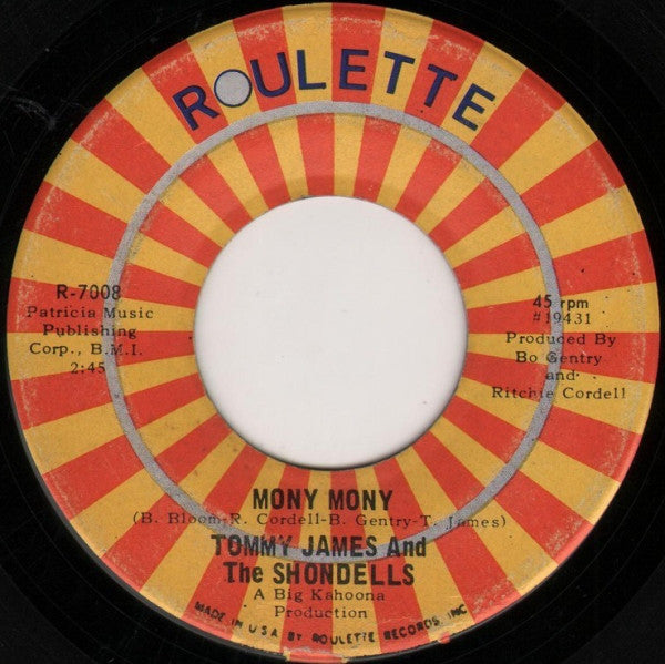 Tommy James & The Shondells : Mony Mony / One Two Three And I Fell (7", Single, Ind)