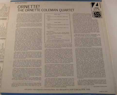 Coleman, Ornette Quartet - Ornette! (VG)