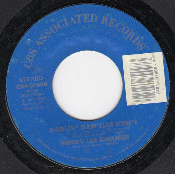 Henry Lee Summer : Darlin' Danielle Don't / Lovin' Man (7")