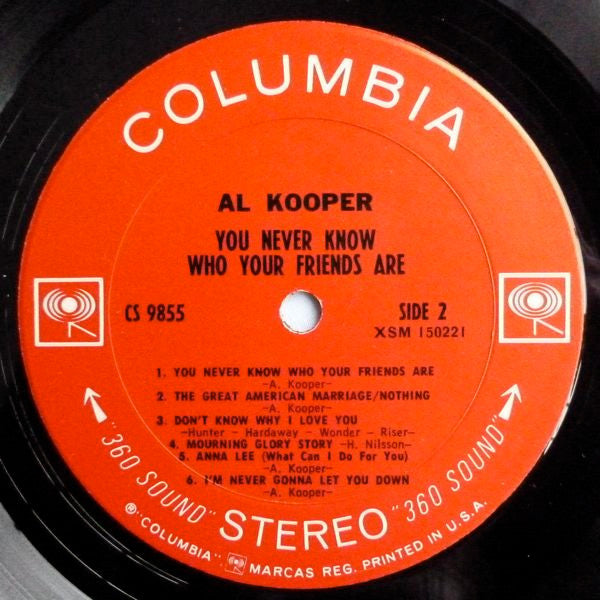 Al Kooper : You Never Know Who Your Friends Are (LP, Album, Pit)