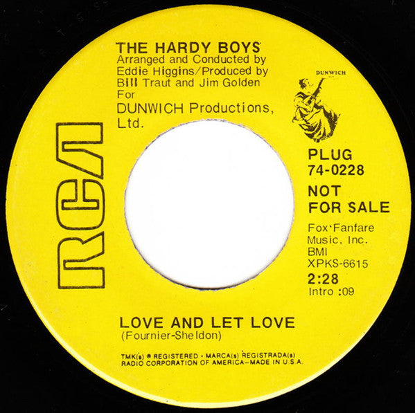 The Hardy Boys (3) : Love And Let Love / Sink Or Swim (7", Promo)