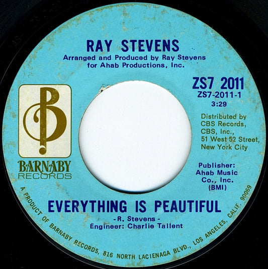 Ray Stevens : Everything Is Beautiful (7", Single, Mono, Styrene, Ter)