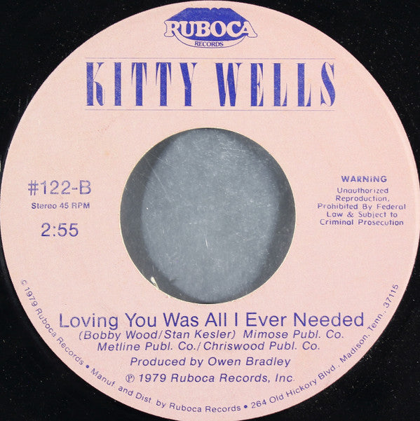 Kitty Wells : Thank You For The Roses (7")