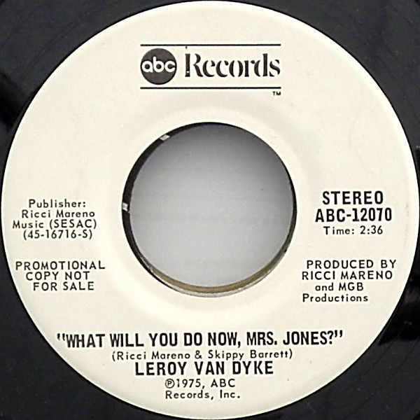 Leroy Van Dyke : Unfaithful Fools (7", Promo)