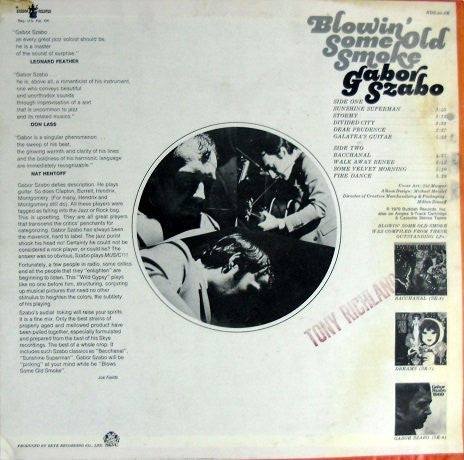 Gabor Szabo : Blowin' Some Old Smoke (LP, Comp, Promo)