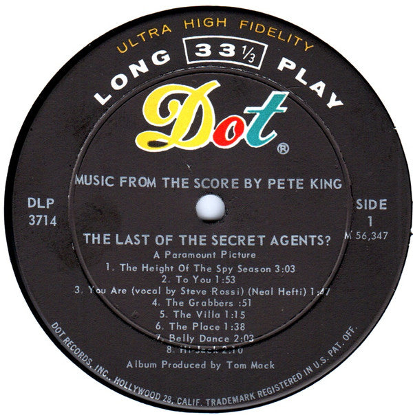 Pete King (2) : The Last Of The Secret Agents? (Music From The Score) (LP, Album, Mono)