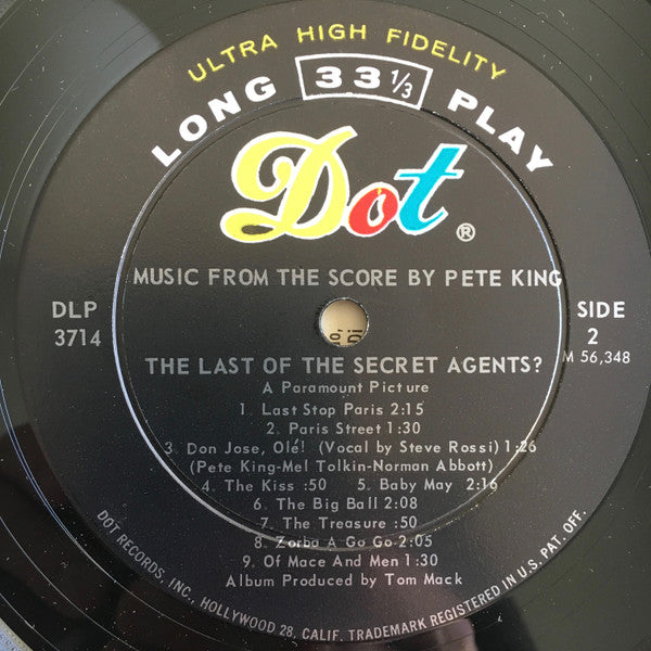 Pete King (2) : The Last Of The Secret Agents? (Music From The Score) (LP, Album, Mono)