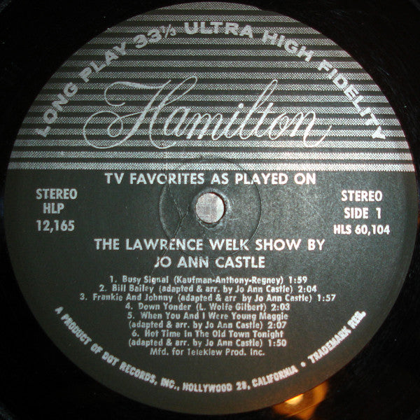 Jo Ann Castle : TV Favorites As Played On The Lawrence Welk Show (LP)