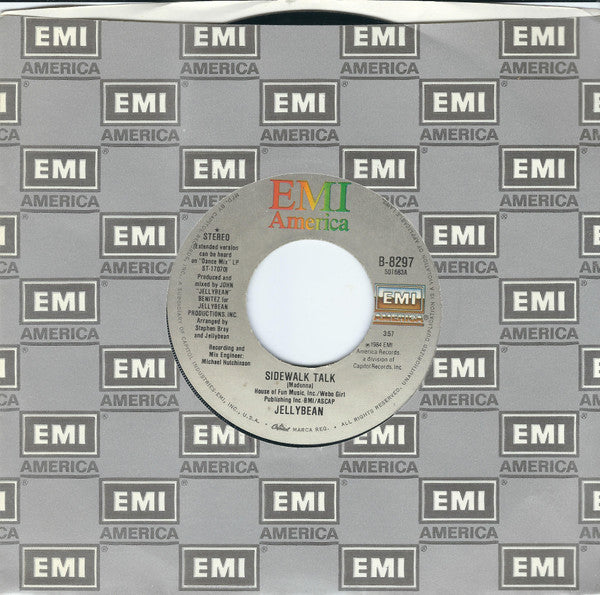 Jellybean* : Sidewalk Talk (7", Single, Jac)