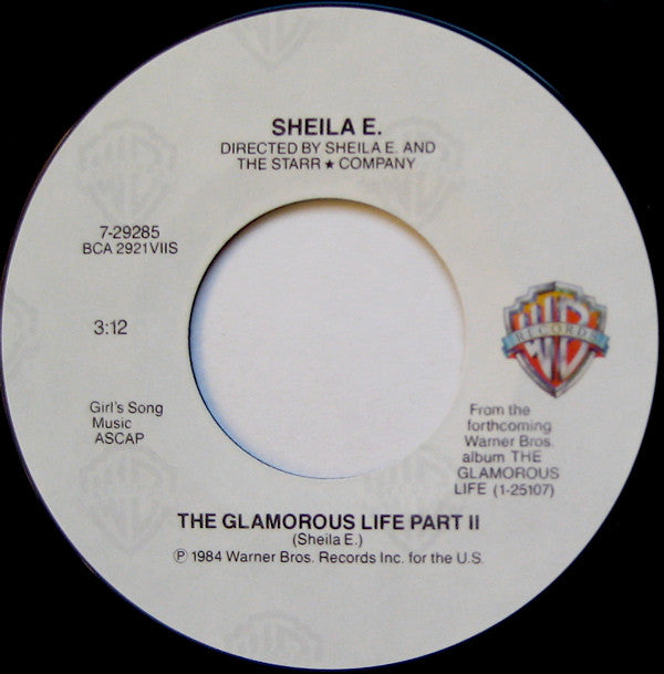 Sheila E. : The Glamorous Life (7", Single, Spe)