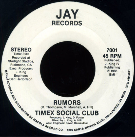 Timex Social Club : Rumors (7")