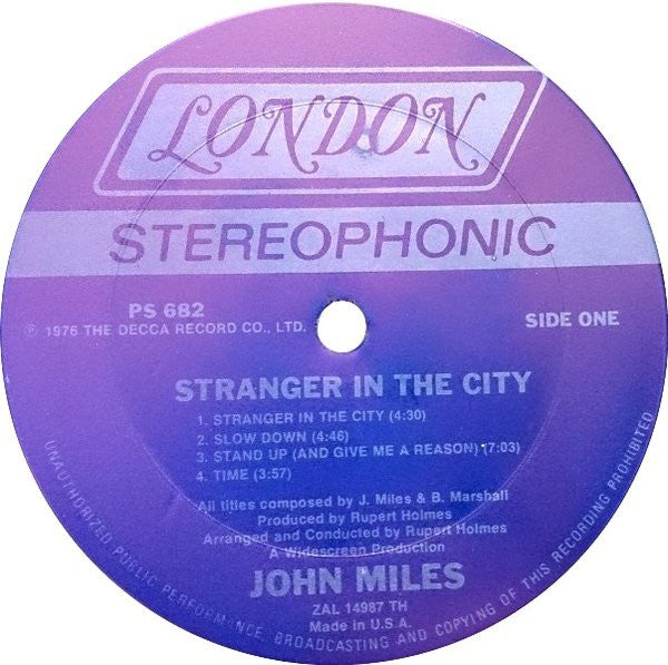 John Miles : Stranger In The City (LP, Album, Ter)