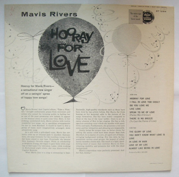 Mavis Rivers : Hooray For Love (LP, Album)