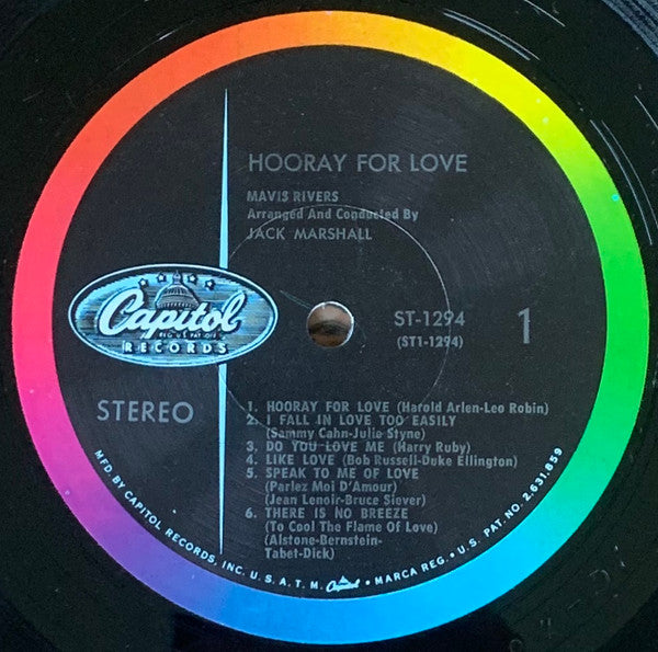 Mavis Rivers : Hooray For Love (LP, Album)