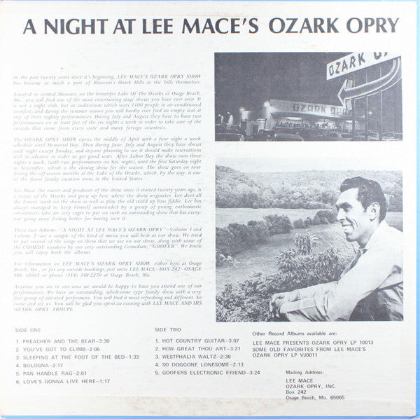 Lee Mace's Ozark Opry : A Night At Lee Mace's Ozark Opry Volume 2 (LP)