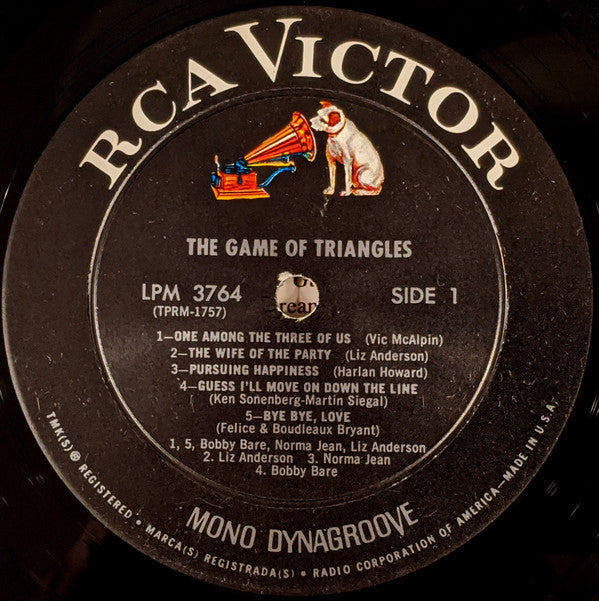 Bobby Bare / Norma Jean (2) / Liz Anderson : The Game Of Triangles (LP, Album, Mono)
