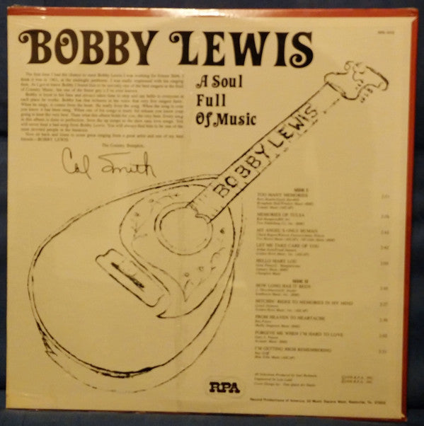 Bobby Lewis (6) : A Soul Full Of Music (LP)