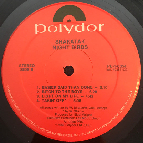 Shakatak : Night Birds (LP, Album, 53-)