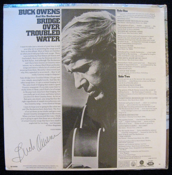 Buck Owens And His Buckaroos : Bridge Over Troubled Water (LP, Album, Club)