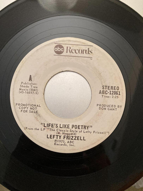 Lefty Frizzell : Life's Like Poetry (7", Single, Promo)