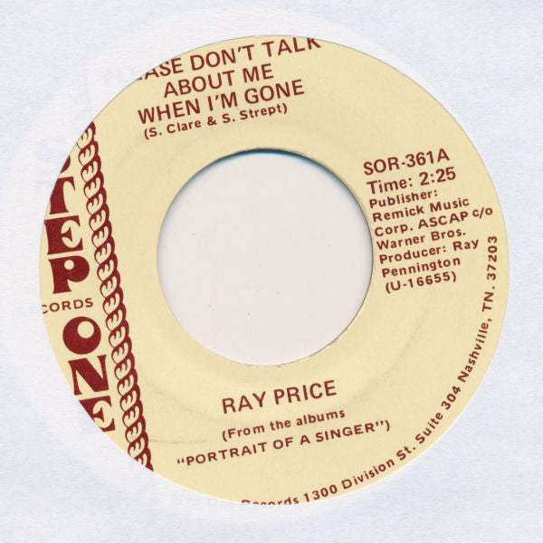 Ray Price : Please Don't Talk About Me When I'm Gone / For The Good Times (7", Single)