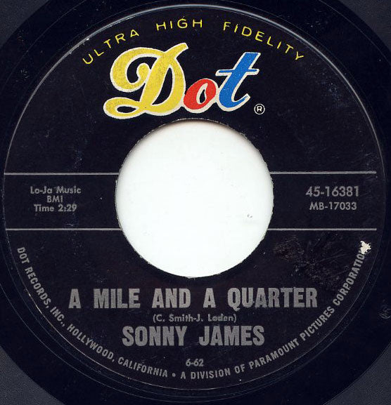 Sonny James : Just One More Lie (7")