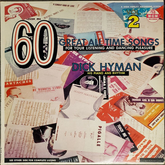Dick Hyman : 60 Great All Time Songs For Your Listening And Dancing Pleasure Vol. 2 (LP, Album)
