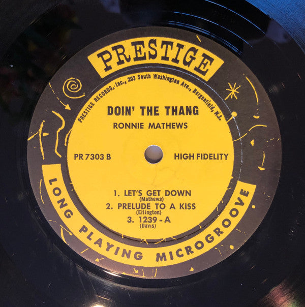 Ronnie Mathews With Freddie Hubbard : Doin' The Thang! (LP, Album, Mono)