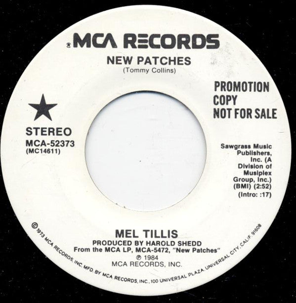 Mel Tillis : New Patches (7", Promo, Pin)