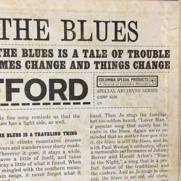 Jo Stafford With Paul Weston And His Orchestra And The Starlighters : Ballad Of The Blues (LP, Album, RE)