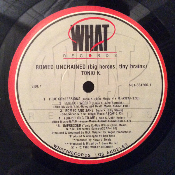 Tonio K. : Romeo Unchained (LP, Album, RP)