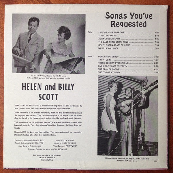 Helen And Billy Scott : Songs You've Requested (LP, Mono)