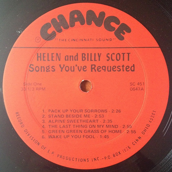 Helen And Billy Scott : Songs You've Requested (LP, Mono)