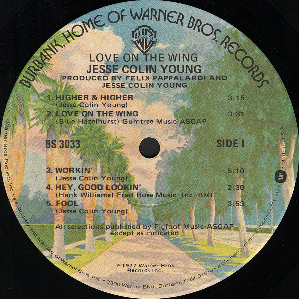 Jesse Colin Young : Love On The Wing (LP, Album, Jac)