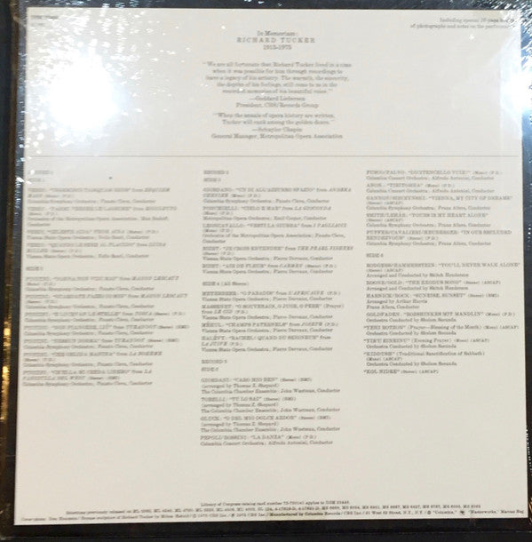 Richard Tucker (2) : In Memoriam (3xLP, Comp + Box)