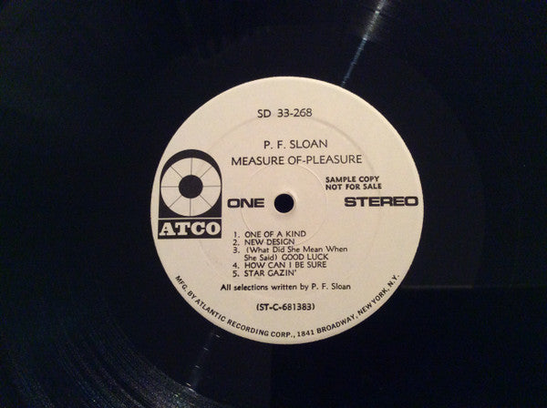 P.F. Sloan : Measure Of–Pleasure (LP, Album, Promo)