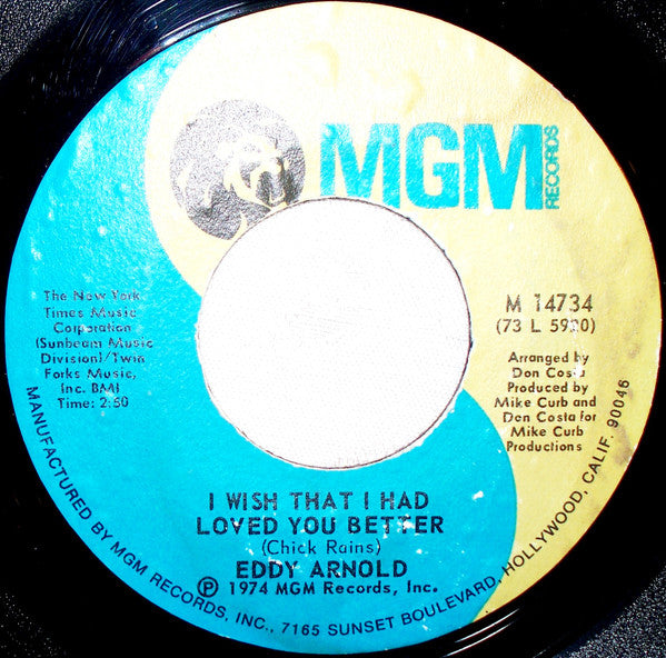 Eddy Arnold : Let It Be Love / I Wish That I Had Loved You Better (7", Styrene, PRC)