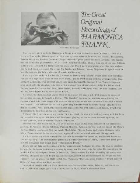 Harmonica Frank* : The Great Original Recordings Of Harmonica Frank (1951-58) (LP, Comp, Mono)