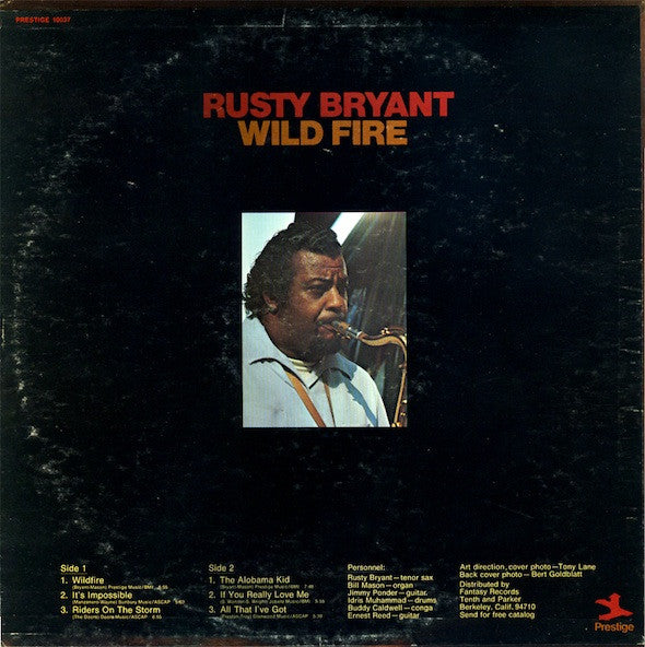 Rusty Bryant : Wild Fire (LP, Album, Ind)