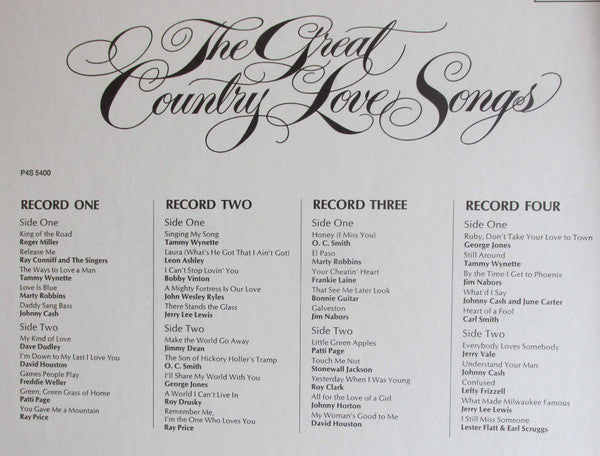 Various : The Great Country Love Songs (4xLP, Comp + Box)