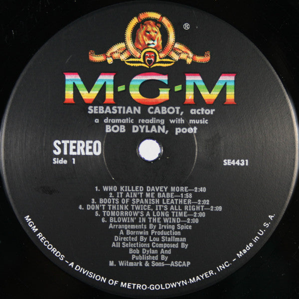 Sebastian Cabot : Sebastian Cabot, Actor; Bob Dylan, Poet: A Dramatic Reading With Music (LP, Album)