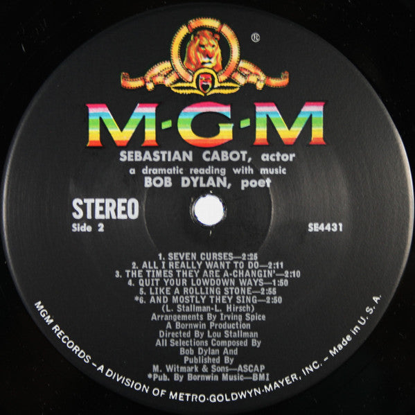 Sebastian Cabot : Sebastian Cabot, Actor; Bob Dylan, Poet: A Dramatic Reading With Music (LP, Album)