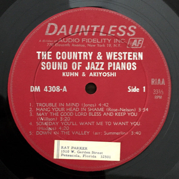 Steve Kuhn & Toshiko Akiyoshi : The Country & Western Sound Of Jazz Pianos (LP, Album, Mono)