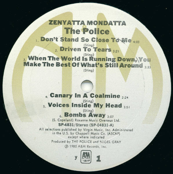 The Police : Zenyatta Mondatta (VG+) – Square Cat Vinyl