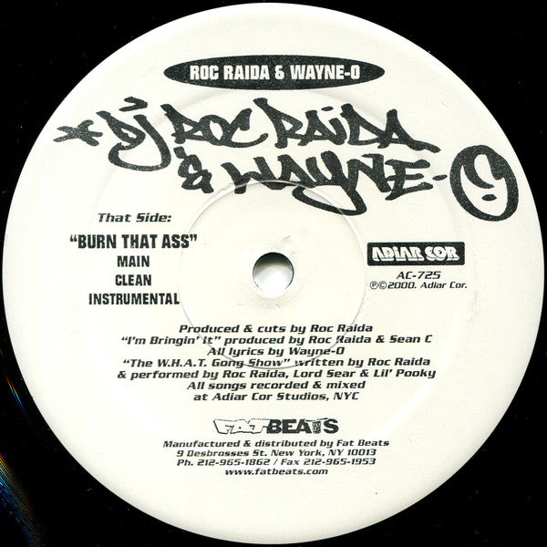 DJ Roc Raida* & Wayne-O : I'll Kick Your Ass (12")