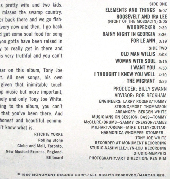 Tony Joe White : ...Continued (LP, Album)