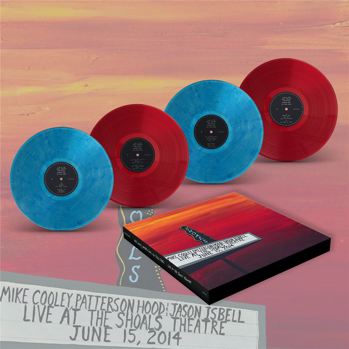 Mike Cooley, Patterson Hood, and Jason Isbell - Live at the Shoals Theatre (Translucent Blue and Red Vinyl Box Set)