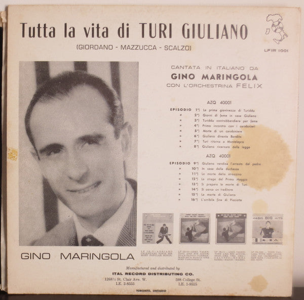 Gino Maringola : La Vita Di Turi Giuliano (LP, Album)